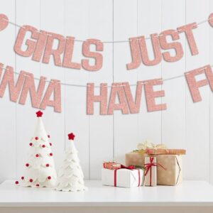 WFKLDF Girls Just Wanna Have Fun Banner Party Decorations Bridal Shower Bachelorette Party Decorations Girls Night Decorations Girls Birthday Party Decor Supplies