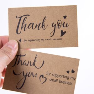 Lannso Thank You Cards Small Business, 100 PCS 5 Styles Thank You Cards for Retail Store, 2x3.5 Inch, Recommended for Online Retailers, Small Business Owners and Local Stores (QS222)