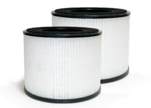 nispira as-fl206001-01 3-in-1 true hepa filter replacement compatible with clarifion aerclear air purifier as-ac207701-01 | removes smoke, chemical vocs, odor | 2 pack