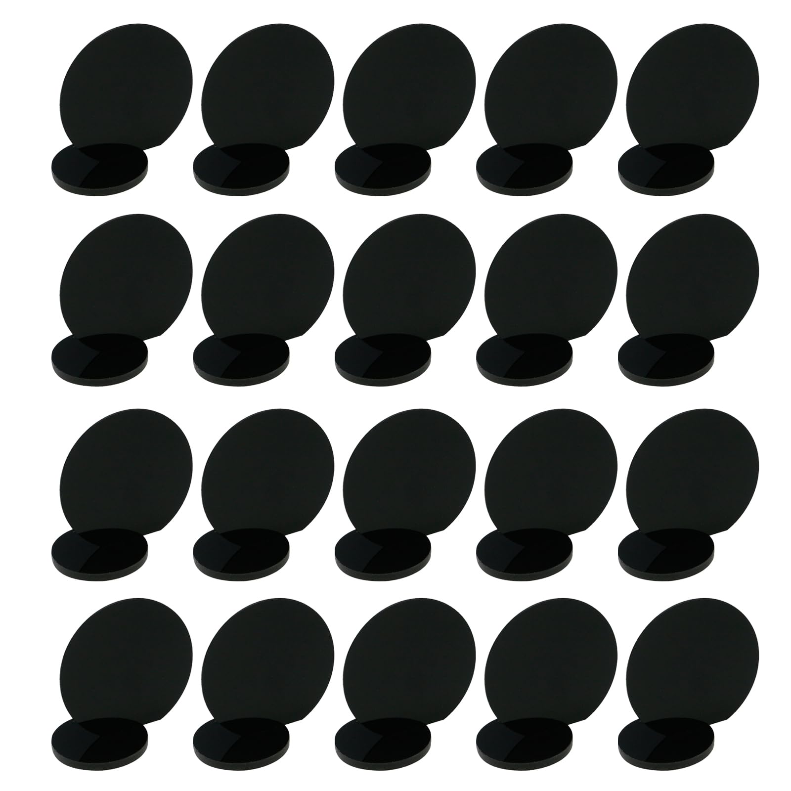 Dnyta Black Acrylic Place Cards with Stands, 20 Pcs Blank Acrylic Seat Cards for DIY Wedding Reception Table Numbers