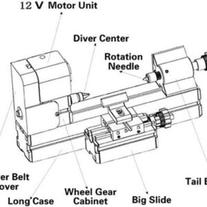 Mini Lathe Kit, 12V DC 60W 12000RPM High Power Micro Lathe Machine Mini Lathe Machine with Drill Chuck Mini Metal Lathe Machine, Power Metal Lathes (US Plug) Wen Lathe Power lathes