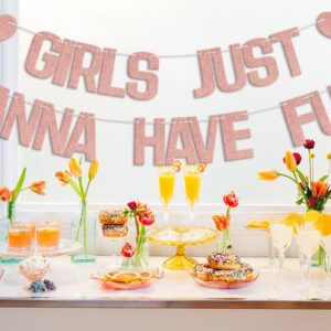 WFKLDF Girls Just Wanna Have Fun Banner Party Decorations Bridal Shower Bachelorette Party Decorations Girls Night Decorations Girls Birthday Party Decor Supplies