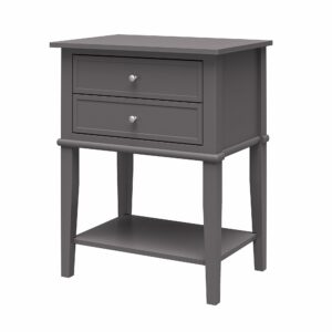 ameriwood home franklin accent table with 2 drawers, graphite