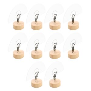 Dnyta 10 Pcs Wood Place Card Holders Set with Acrylic Table Cards, Bulb-shape Table Number Stands for Wedding Birthday Party Restaurant