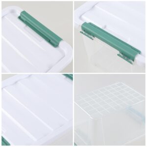 Xowine 6 Pack 20 L Clear Storage Latch Box, Plastic Storage Bins with Lids