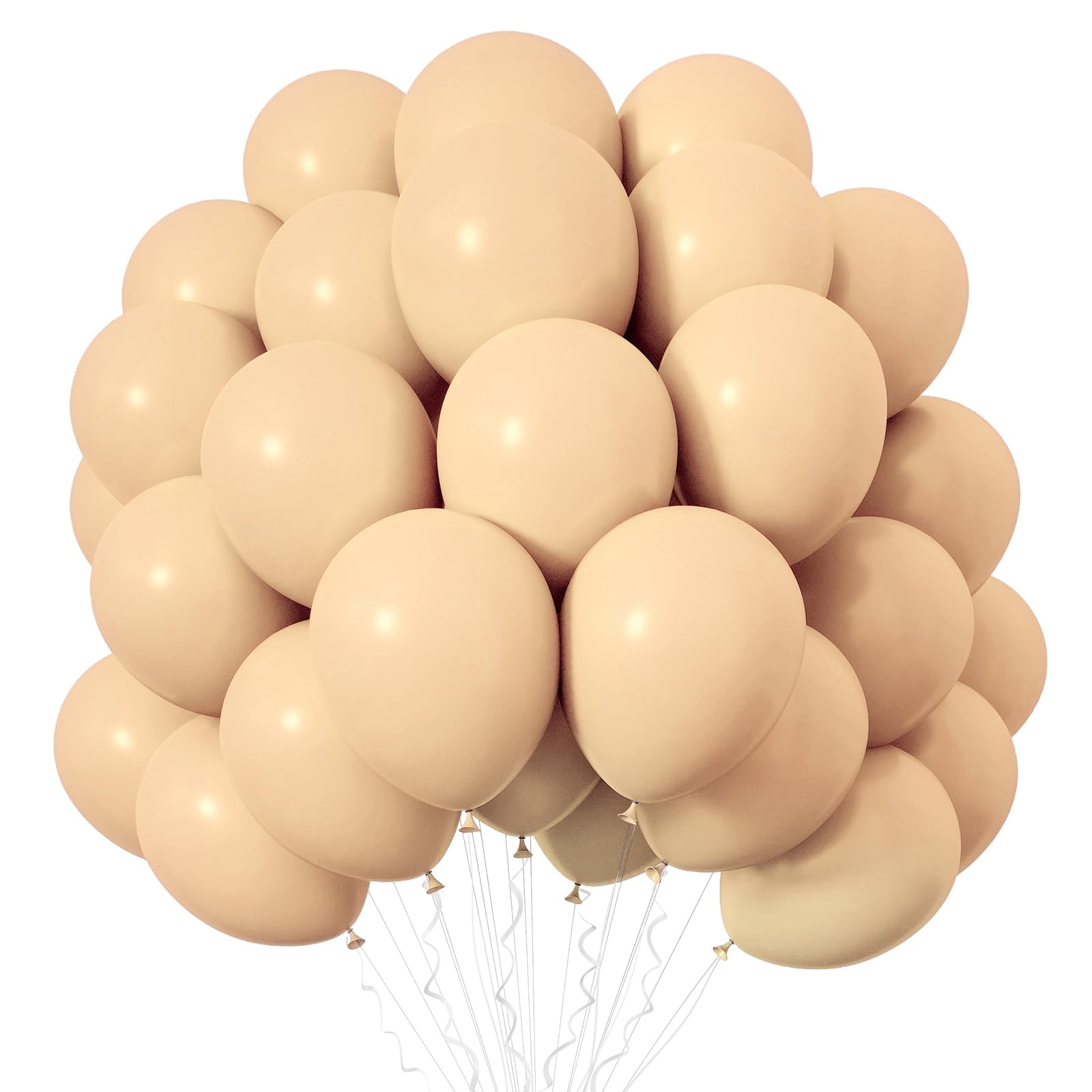 RUBFAC 120pcs Nude Balloons 12 Inches Latex Beige Balloons, Matte Retro Apricot Balloons for Birthday Baby Shower Graduation Anniversary Wedding Party Supplies Arch Garland Decoration