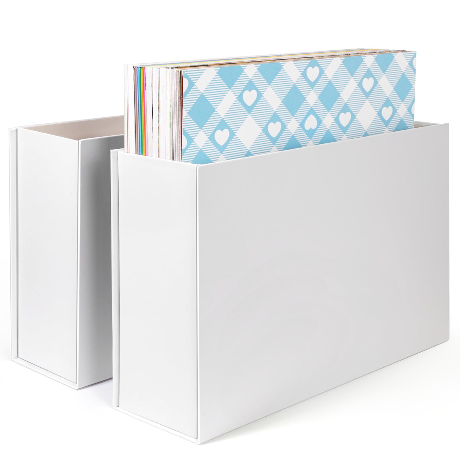 Scrapbook Paper Storage Organizer, 12x12 Paper Storage Organizer, Scrapbook Storage Bin for 12" x 12" Paper- 2 Pack