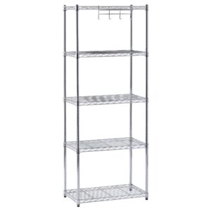 muscle rack 5 tier wire chrome shelving unit 24" w x 14" d x 59" h