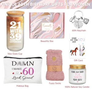 60th Birthday Gifts for Women, Funny 60th Birthday Gift Ideas, 21 with 39 Years Experience, Unique 60th Birthday Gifts for Her, Happy 60 Birthday Gifts, Gifts for 60th Mom Sister Friend Coworker