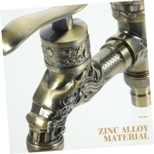 ABOOFAN 2pcs Bathroom Sink Double Head Faucet Antique Kitchen Faucet Spigot Bath Faucet Cold Water Faucet Bathroom Faucet Vanity Sink Faucet Mouth tap Hose Cold Alone Zinc Alloy