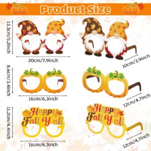 Harrycle 32 Pcs Fall Party Decoration Paper Eyeglasses Autumn Thanksgiving Costume Photo Booth Props Pumpkin Maple Leaf Fall Themed Supplies for Happy Fall Harvest Decorations Thanksgiving Party Favor