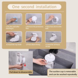 Shower Foot Rest for Shaving Legs, Suction Cup Foot Rest for Shower Leg Shaving Rest, Non Slip Foot Washing Stool for Inside Shower, No Drilling Required, with Powerful Suction Cups