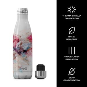 S'well Stainless Steel Water Bottle, 17oz, Rose Marble, Triple Layered Vacuum Insulated Containers Keeps Drinks Cold for 36 Hours and Hot for 18, BPA Free, Perfect for On the Go