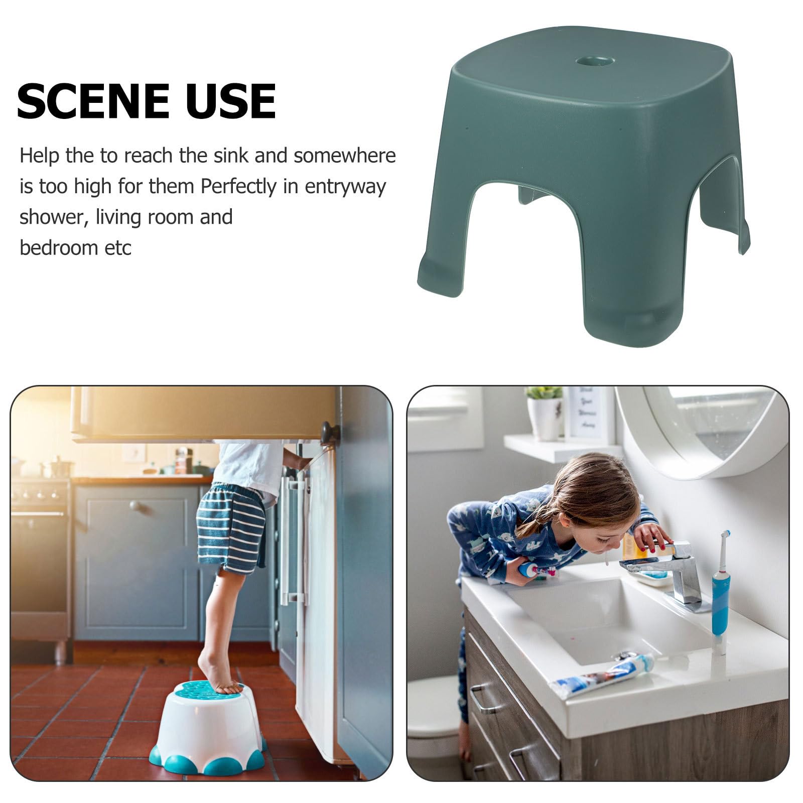 Veemoon Low Stool Foot Stool Toddler Stool for Bathroom Stool for Kids Bathroom Stool Nonslip Footstool Anti-Slip Footstool Toddler Steps for Bathroom Step Stool PVC Toilet Office