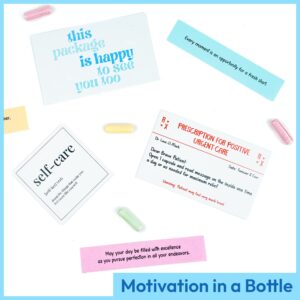 50 Pre-Written Positive Messages in a Bottle, Adult Stress Relief Gifts, Christmas Gifts, Affirmation Gifts for Women, Thanksgiving Gifts, Self Care Kit Mediation, Unique Health Wellness Gifts