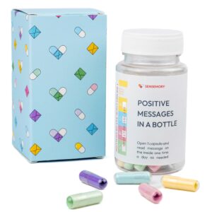 50 Pre-Written Positive Messages in a Bottle, Adult Stress Relief Gifts, Christmas Gifts, Affirmation Gifts for Women, Thanksgiving Gifts, Self Care Kit Mediation, Unique Health Wellness Gifts