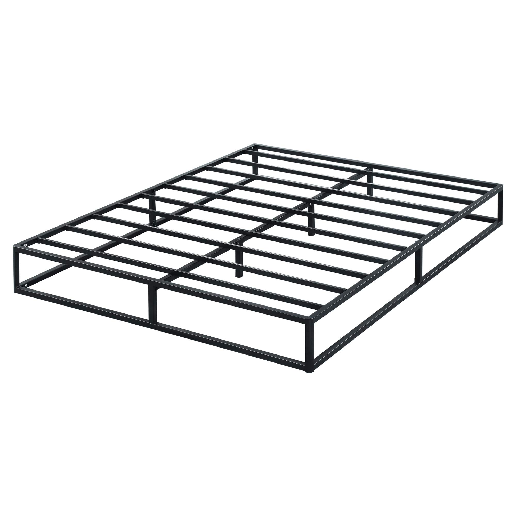 PrimaSleep 9 Inch Modern Metal Bed Frame/Mattress Foundation/Steel Slats/No Box Spring Needed/Sturdy/King Size/Black