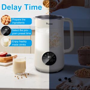 IAGREEA Automatic Nut Milk Maker, 35 oz Homemade Almond, Oat, Soy, Plant-Based Milk and Dairy Free Beverages, Almond Milk Maker with 2 Hours Heat Preservation,10 Blade Design, Keep Warm