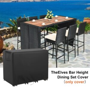 TheElves Outdoor Bar Height Dining Set Cover,Patio Dining Set Cover Waterproof for 76' Long Outdoor Wicker Bar Dining Set- 76*34*42 Inch