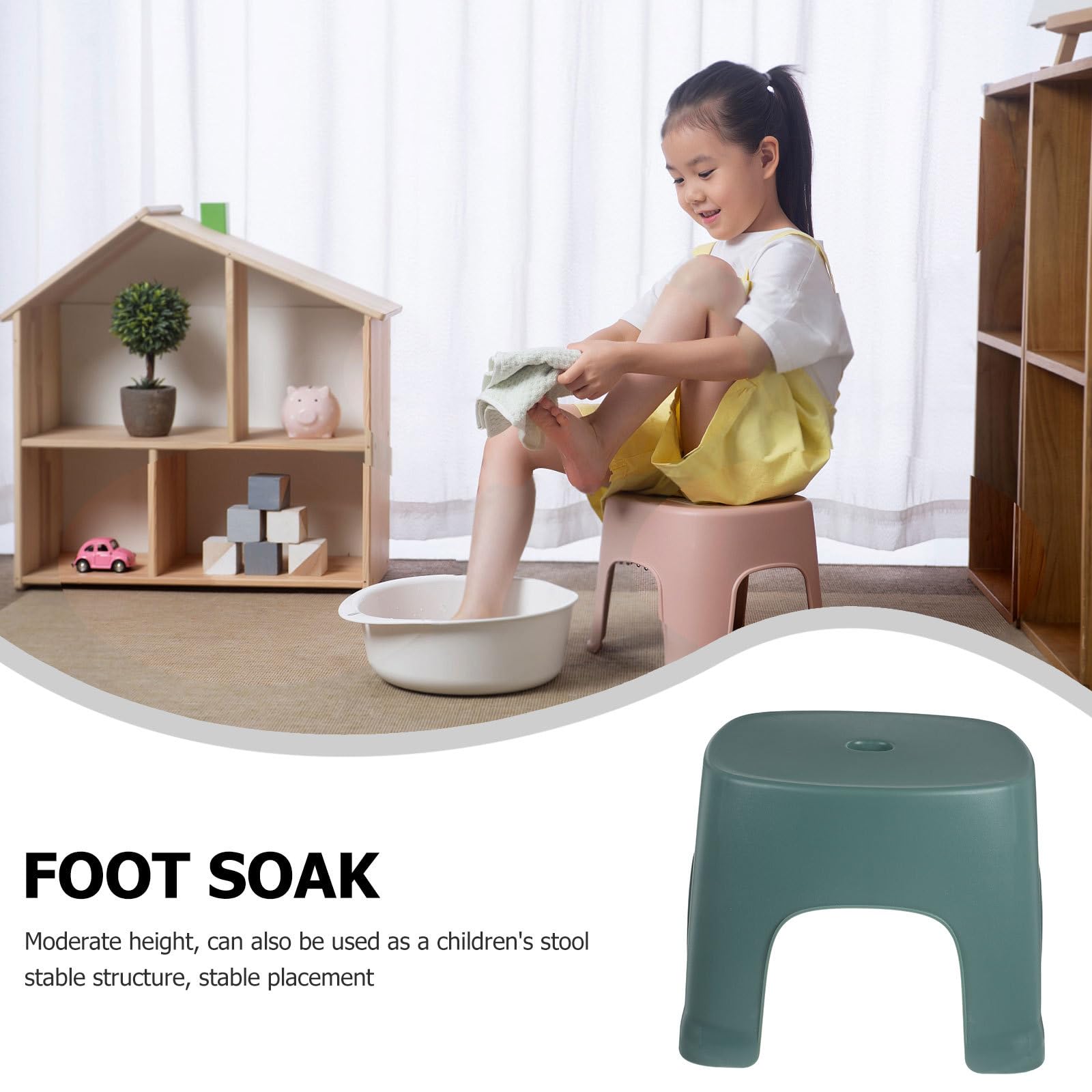 Veemoon Low Stool Foot Stool Toddler Stool for Bathroom Stool for Kids Bathroom Stool Nonslip Footstool Anti-Slip Footstool Toddler Steps for Bathroom Step Stool PVC Toilet Office