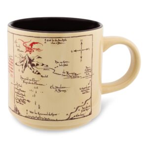 silver buffalo the hobbit the shire map ceramic mug | coffee cup for espresso, tea, cocoa | holds 13 ounces