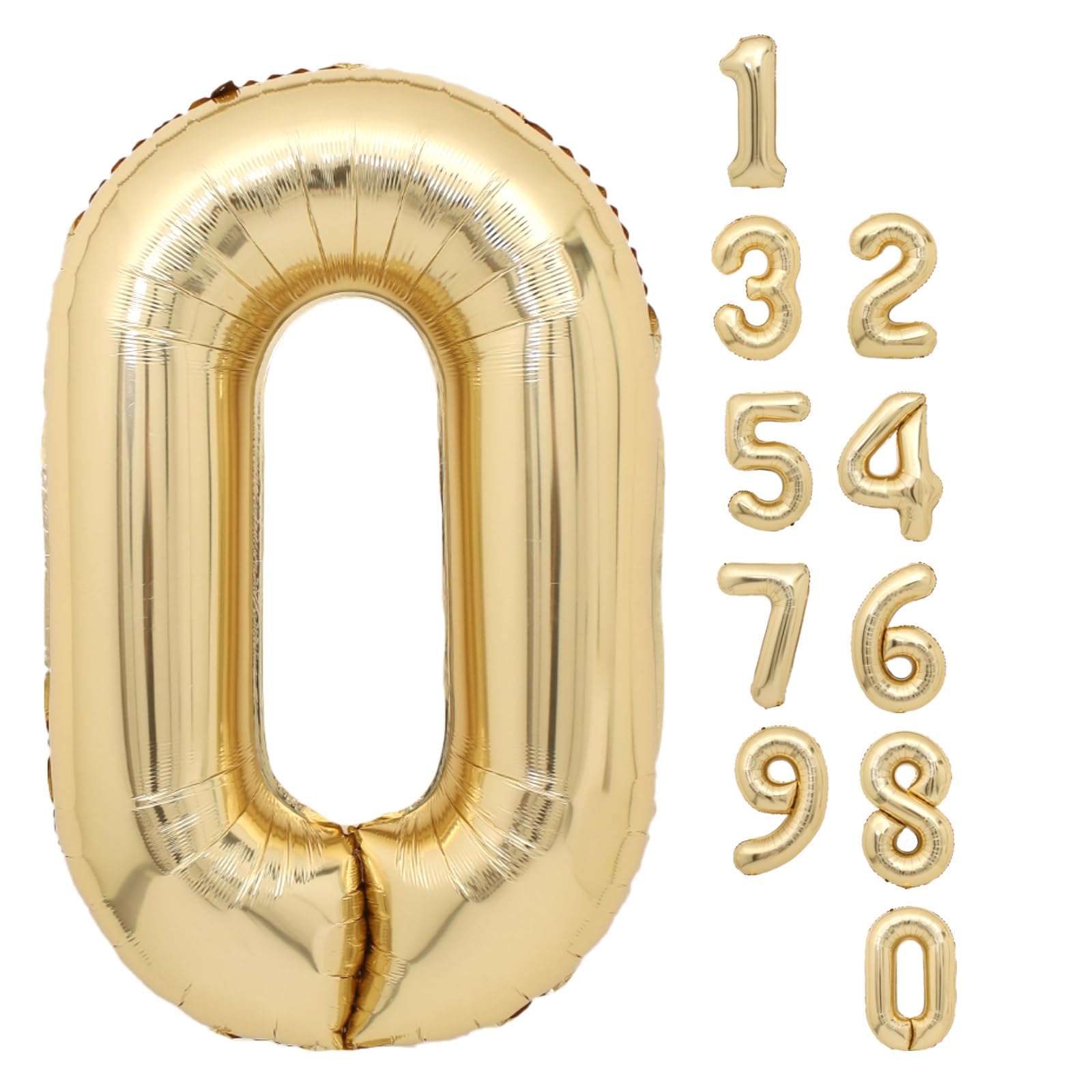 Light Gold Number 0 Balloon Giant 40 Inch White Gold Digit 0 Balloons Helium Foil Number Balloons for Kids Birthday Party Decorations Anniversary Baby Shower Decorations