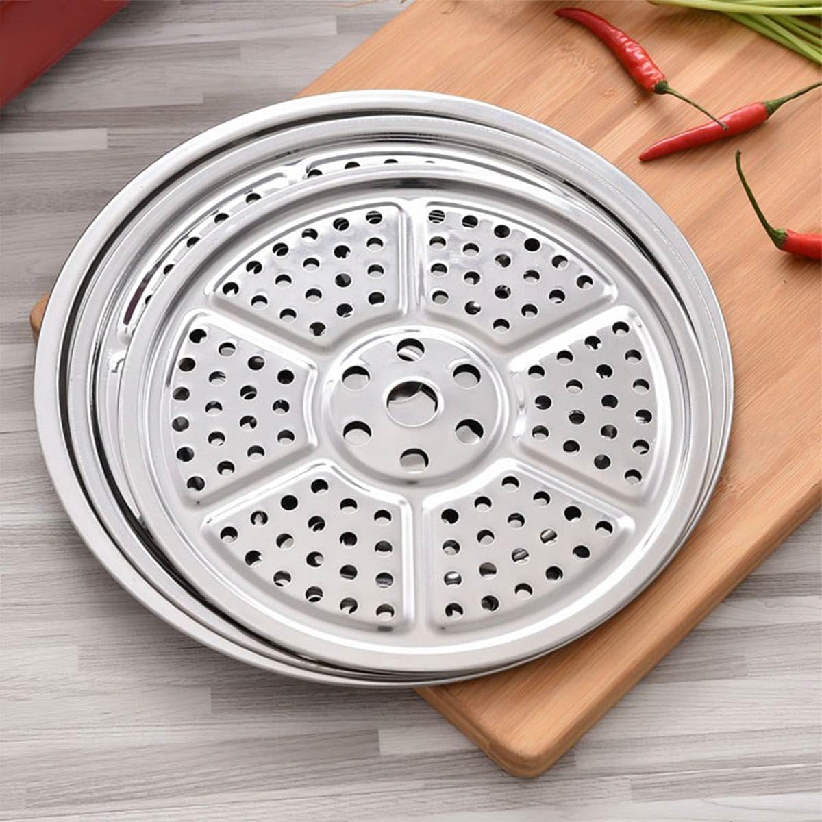 ECYC Ltd 14" Round Stainless Steel Steamer Rack Steam Tray Stand, Pressure Cooker Canner Rack Canning Steamer Rack Pot Steamer Insert Rack Steamer Plates with Holes for Kitchen Cooking