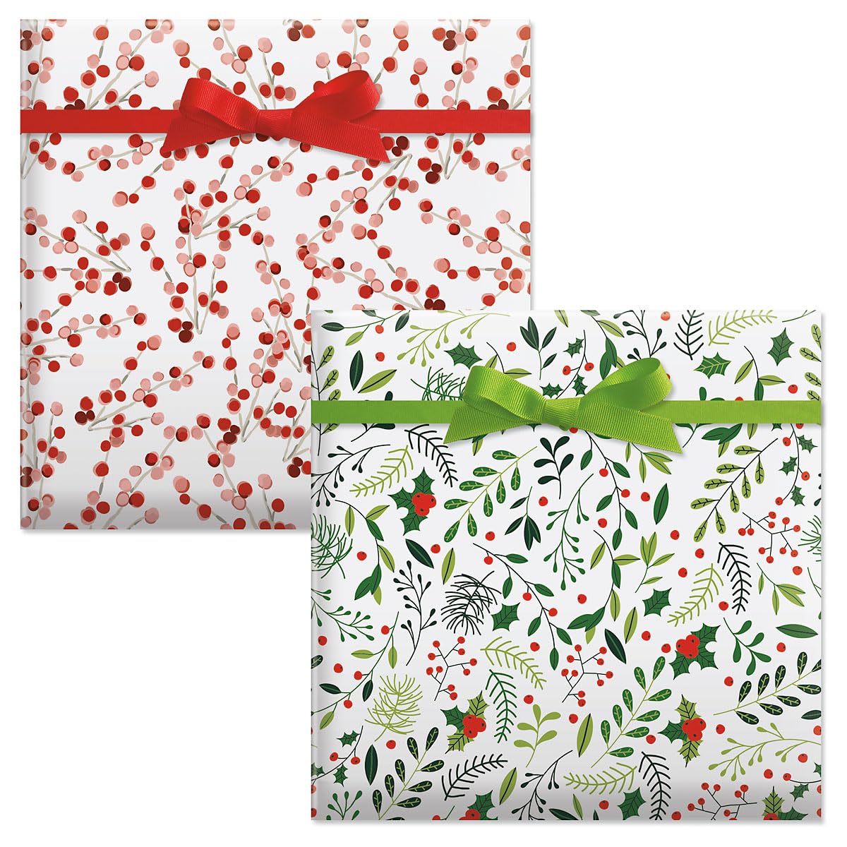 Cardinal Flat Christmas Gift Wrap Sheets - Set of 8 Sheets Holiday Wrapping Paper, 22 by 34 Inch Sheets, Easy Storage