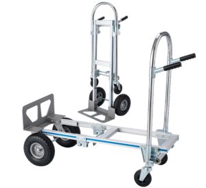 smarketbuy 2 in 1 hand truck 800 lbs weight capacity heavy duty convertible hand truck durable aluminum and steel construction 4 wheels hand truck dolly