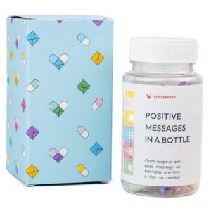 50 Pre-Written Positive Messages in a Bottle, Adult Stress Relief Gifts, Christmas Gifts, Affirmation Gifts for Women, Thanksgiving Gifts, Self Care Kit Mediation, Unique Health Wellness Gifts