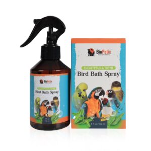 biopetix eucalyptus and thyme extract bird bath spray i special herbal formula for vibrant and healthy feathers i suitable for all birds - 8 fl oz.