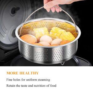 Vegetable Steamer Basket, Stainless Steel Steamer Basket with Handle, Veggie Steamer Basket, Food Steaming Basket, Steamer Insert for Pot, 8.6 inch