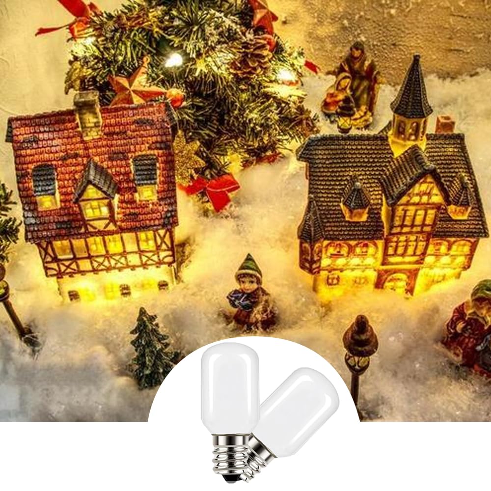 Night Light Bulb,Villages Replacement Light Bulb 5W Equivalent 6 Watt Incandescent Bulb, 120-Volt Mini Light Bulb Candelabra E12 Base for Home Decorate -6Pcs