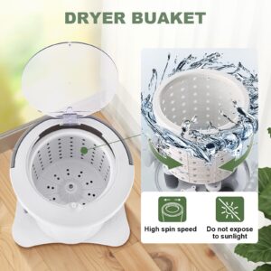 Manual Clothes Dryer Portable Mini Dryer Compact Spin Dryer Non electric Laundry Dryer for RV, Camping, School, Apartment, Dorm White