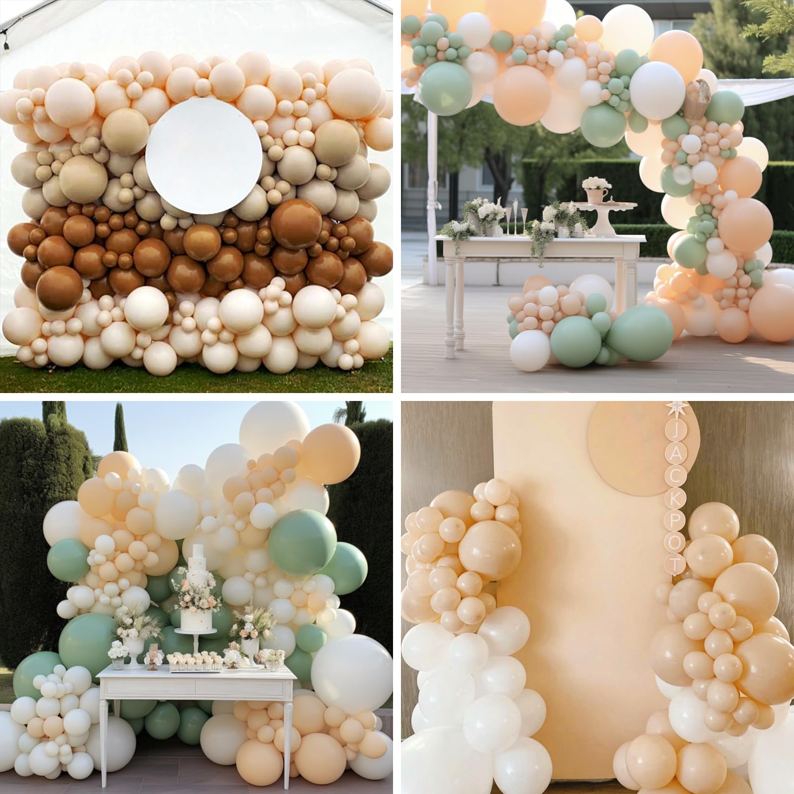 RUBFAC 120pcs Nude Balloons 12 Inches Latex Beige Balloons, Matte Retro Apricot Balloons for Birthday Baby Shower Graduation Anniversary Wedding Party Supplies Arch Garland Decoration