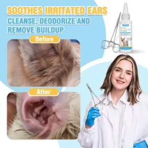 Ninibabie Dog Ear Cleaner,Dog Ear Powder for Hair Removal 42g,Dog Ear Infection Treatment with Pet Ear/Nose Hair Puller Grooming Hemostat,Remove Ear Wax&Odor