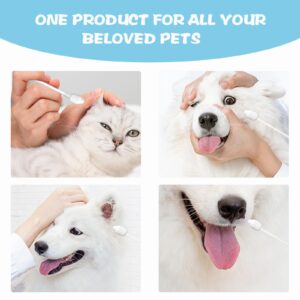 Dog ear cleaner, Dog ear infection treatment,Gourd-shaped cotton swabs designed specifically for cats and dogs, Reducing the risk of injuring the ear canal, for a safer and more reassuring use.