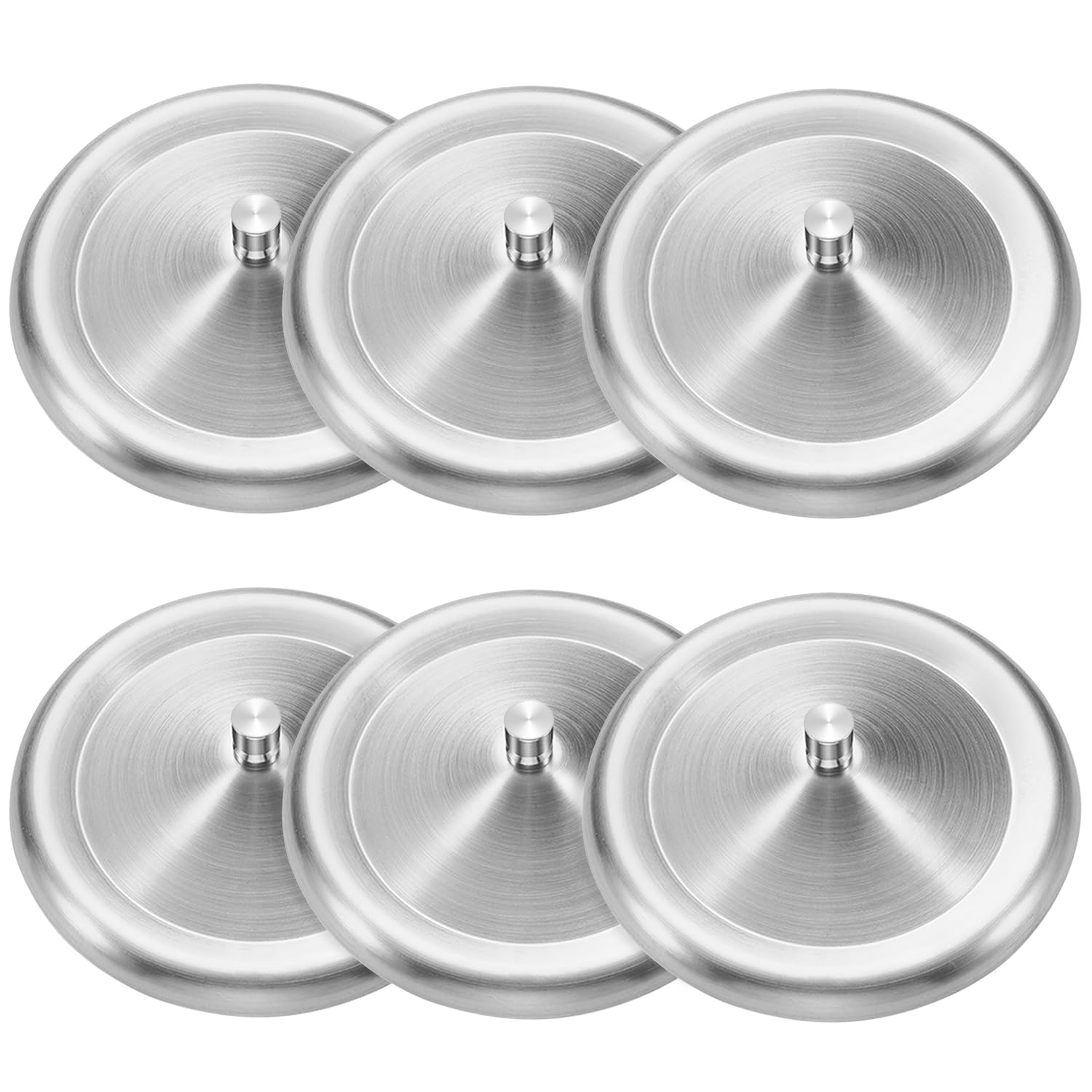 6 Pcs 9.5cm/3.7inch Stainless Steel Cup Cover Coffee Mug Seal Cap Water Beverage Drinking Universal Lid for Hot Tea Home Kitchen Camping