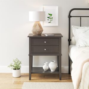 Ameriwood Home Franklin Accent Table with 2 Drawers, Graphite