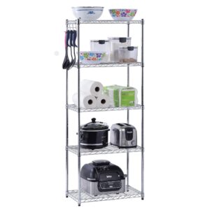 Muscle Rack 5 Tier Wire Chrome Shelving Unit 24" W x 14" D x 59" H