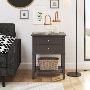 Ameriwood Home Franklin Accent Table with 2 Drawers, Graphite