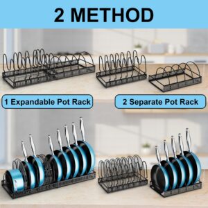 coneyaro Expandable Pots and Pans Organizer Pot Rack for Kitchen Cabinets