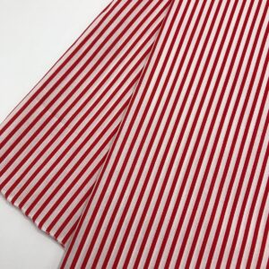 Printed Red White Striped Fabric Cotton 1 Yard Width 60" for Sewing DIY Craft and Home Decoration