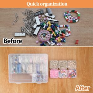 Mathtoxyz Bead Organizer Box, 31Pcs Small Bead Organizers and Storage Plastic Cases Mini Clear Bead Storage Containers Boxes with Hinged Lid and Rectangle for Bracelet Making DIY Jewelry Craft Nail