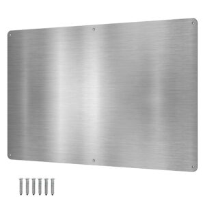 17.5inchx11.5inch large stainless steel plate for magnets, 3m adhesive back, mounting screws, ideal for magnetic shelf, spice holders, fridge magnets. mount anywhere! (silver, 1 pack)