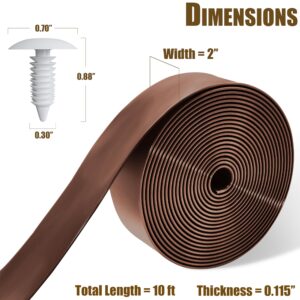 Lumpro Vinyl Straps for Patio Chair Repair Kit 2'' Wide 10 Ft Long Replacement Straps + 20 Free Rivets for Outdoor Lawn Furniture Chaise Lounge Repair (Brown)