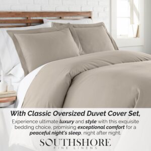 Southshore Fine Living, Inc. Premium Collection Oversized King Duvet Cover Set, Soft Duvet Cover 3-Piece, Two Matching Shams (108 in Wide x 98 in Long), Taupe, King/California King