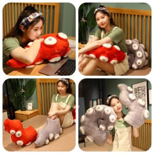 CZQAGCL Cute Octopus Pillow Funny Octopus Pillow Soft Sofa Bed Pillow Funny Bedroom Decoration Office Pillow (17.7in * 13.7in, Red)