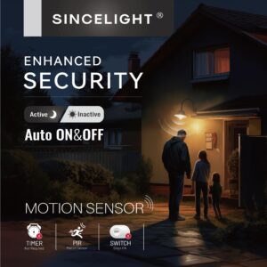 SINCELIGHT Motion Sensor LED Light Bulb 9W E26, PIR Motion-Activated in The Dark, Automatically ON/Off by Dual Sensors, Warm White 3000K, Pack of 2