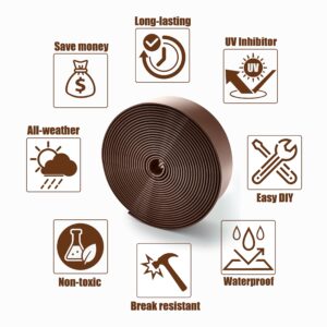 Lumpro Vinyl Straps for Patio Chair Repair Kit 2'' Wide 10 Ft Long Replacement Straps + 20 Free Rivets for Outdoor Lawn Furniture Chaise Lounge Repair (Brown)